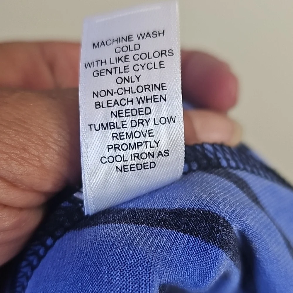 Cato Blue & Black Geometric Print Tunic Top | Size M - Picture 7 of 7